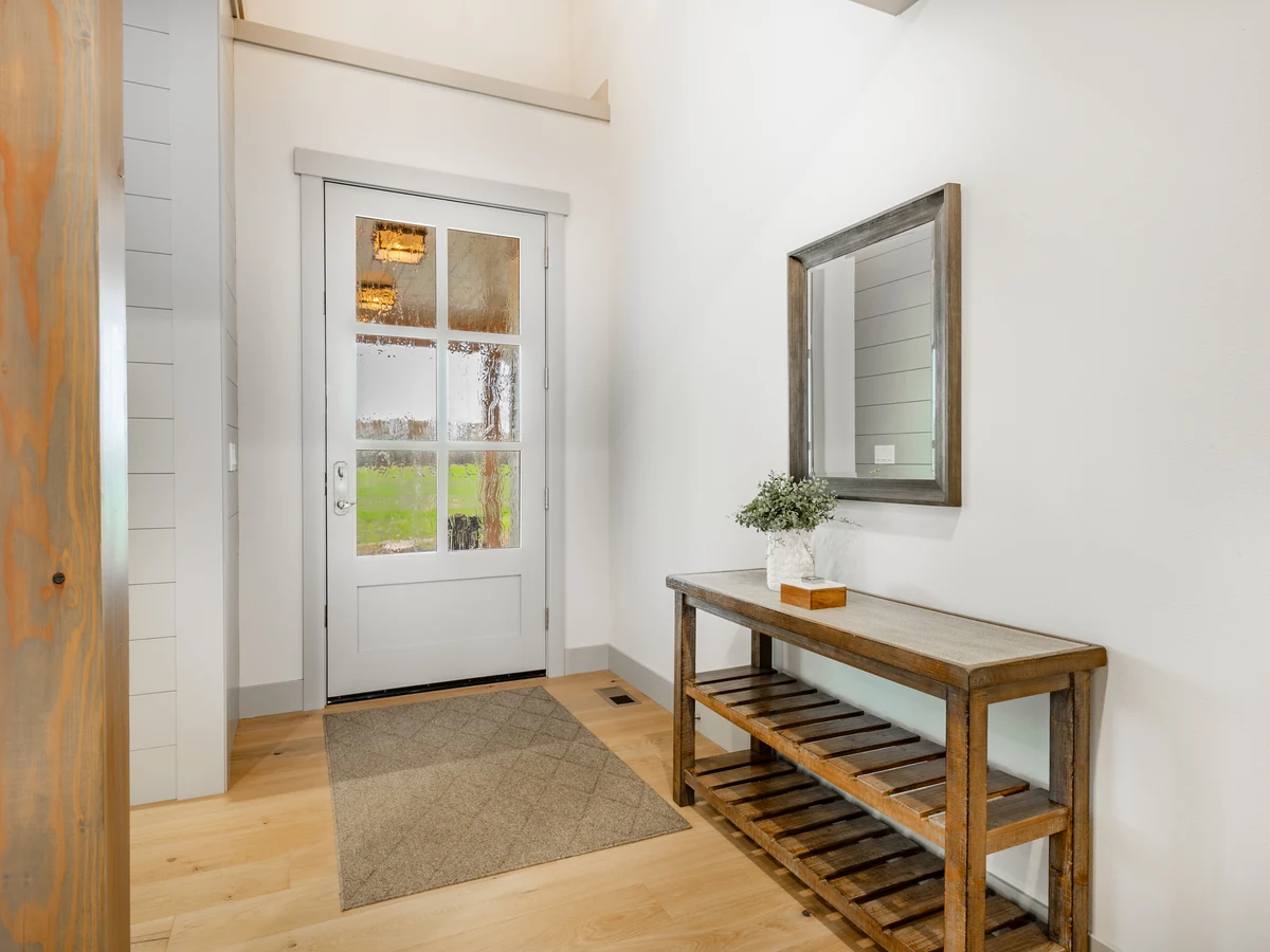 White farmhouse entrance hallway painted by York Painters